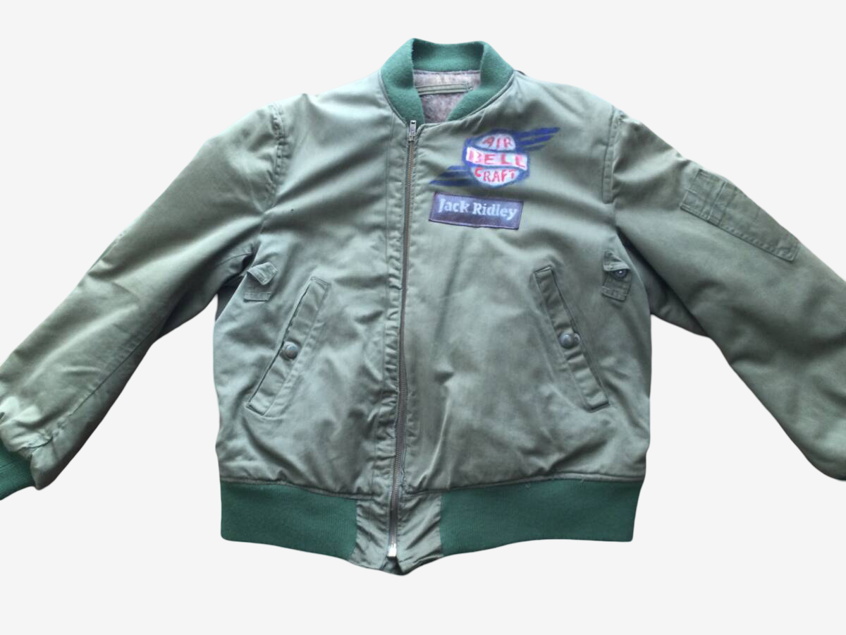 Vintage MA-1 Style Flight Jacket Jack Ridley Bell X-1 Mach Buster Custom Aviation Nylon Bomber Rare