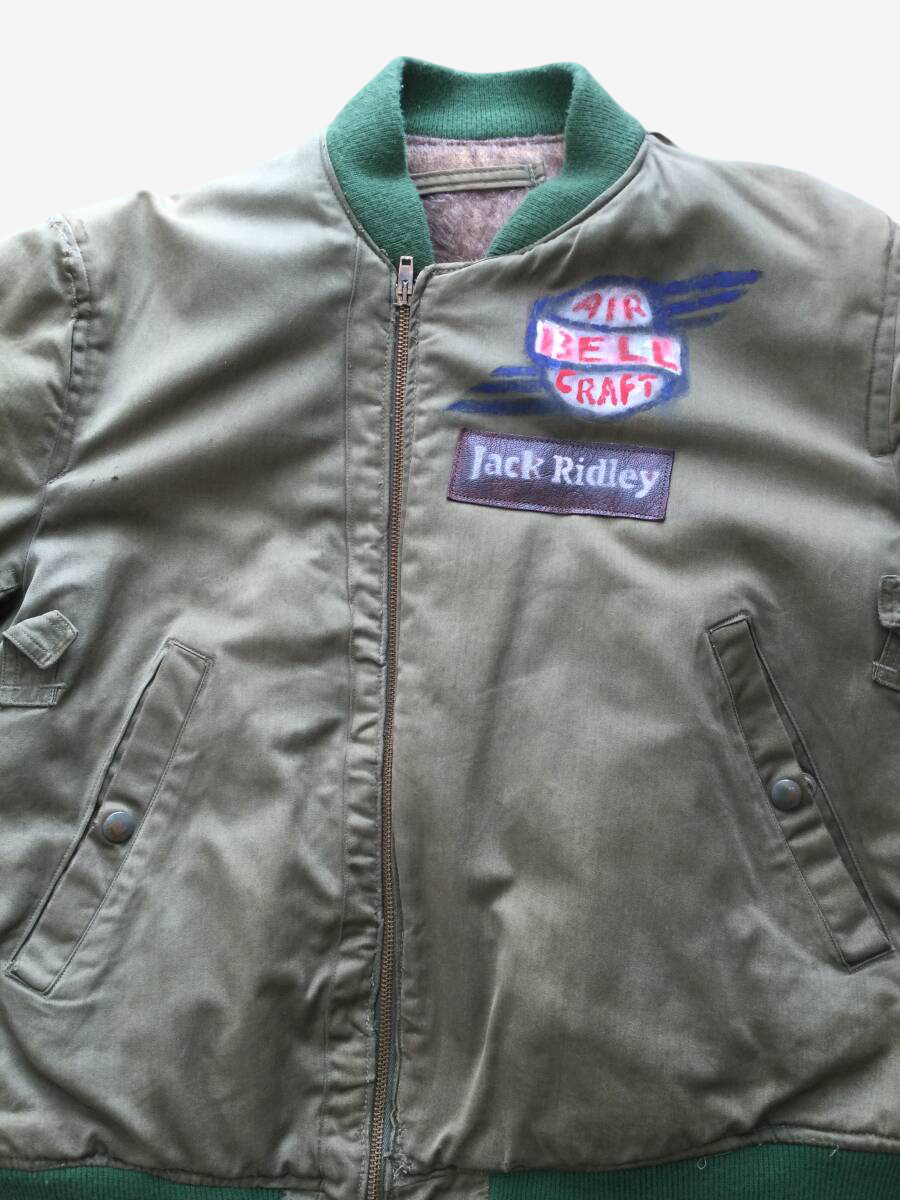 Vintage MA-1 Style Flight Jacket Jack Ridley Bell X-1 Mach Buster Custom Aviation Nylon Bomber Rare