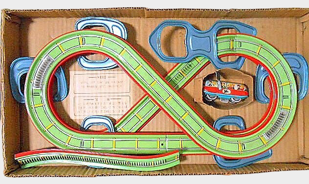 Vintage Masudaya Jet Coaster Tin Mechanical Toy Showa Era with Box Japan