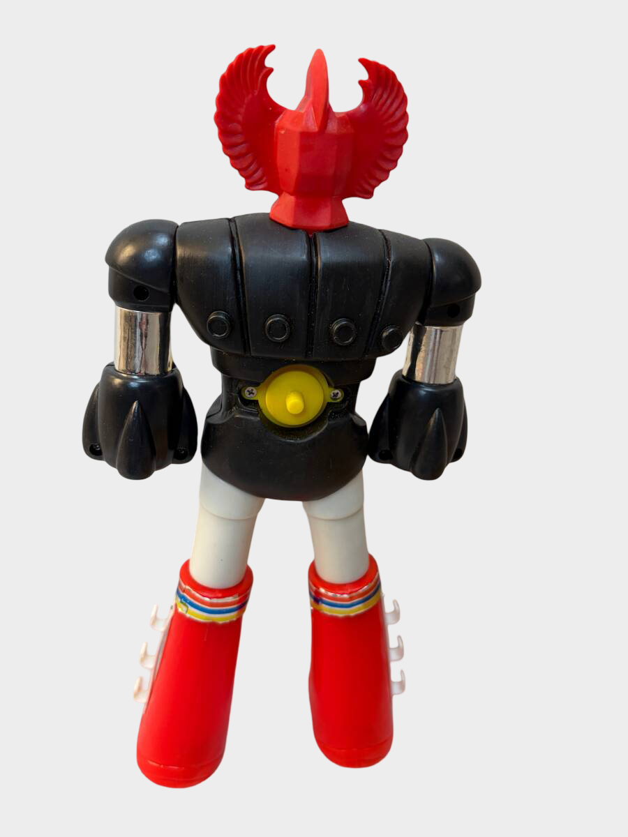 Vintage Space Hero Robot Toy Boxed Set with Accessories, 1970s Grendizer-Era Japanese Character Robot Figure