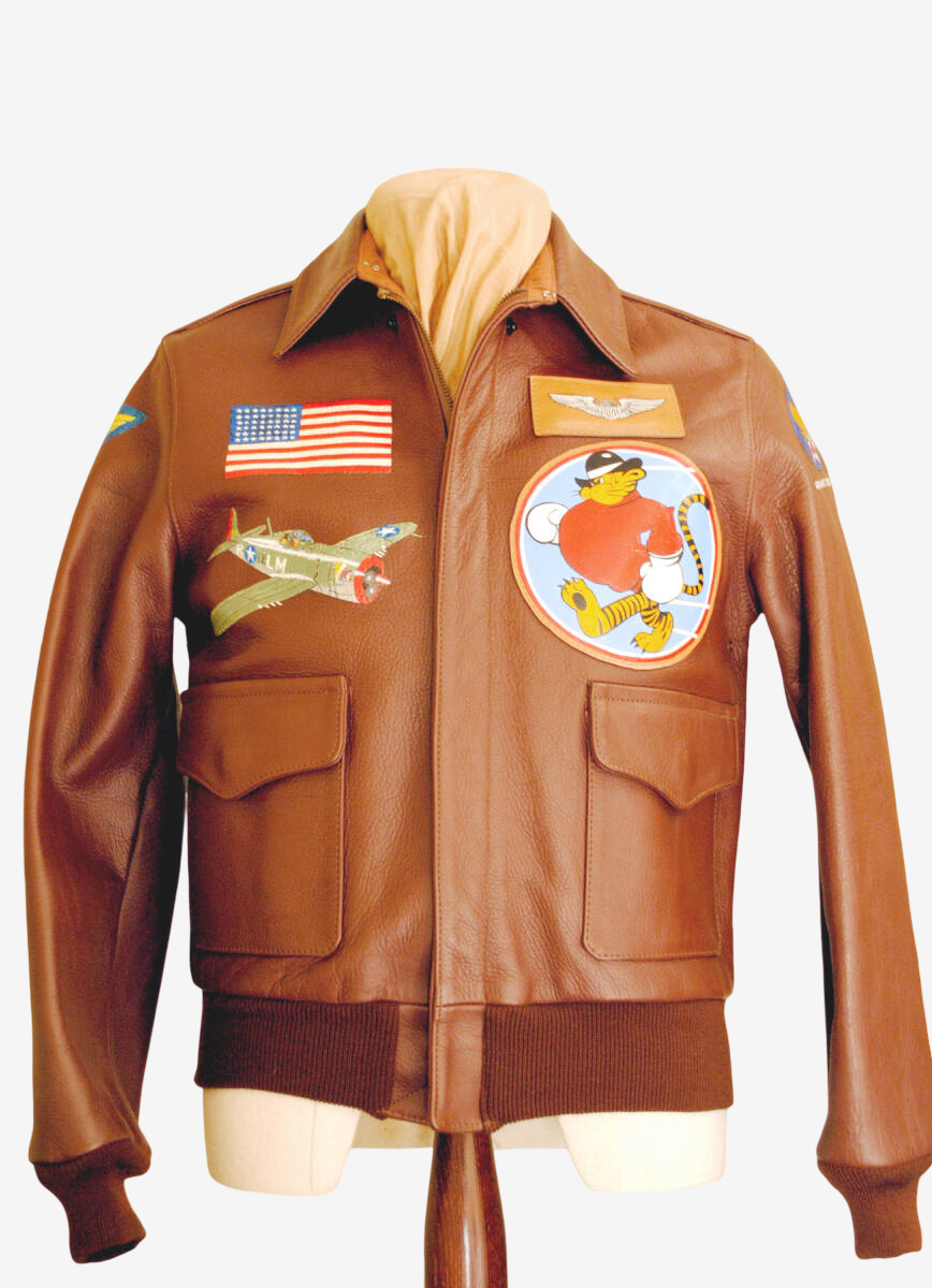 Flying Leather A-2 Horsehide Full Paint Jacket WWII Pin-Up Custom USAAF Art Size 38 USA Made Rare