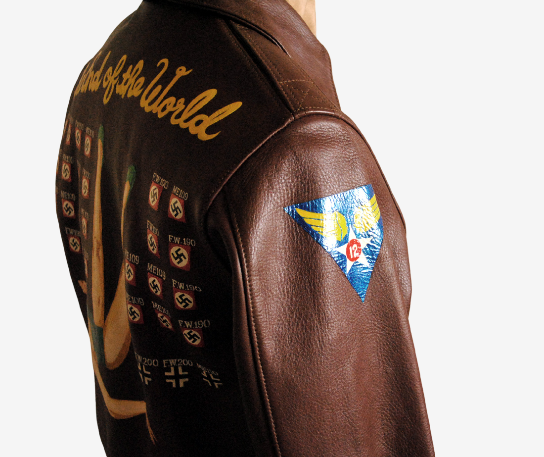 Flying Leather A-2 Horsehide Full Paint Jacket WWII Pin-Up Custom USAAF Art Size 38 USA Made Rare