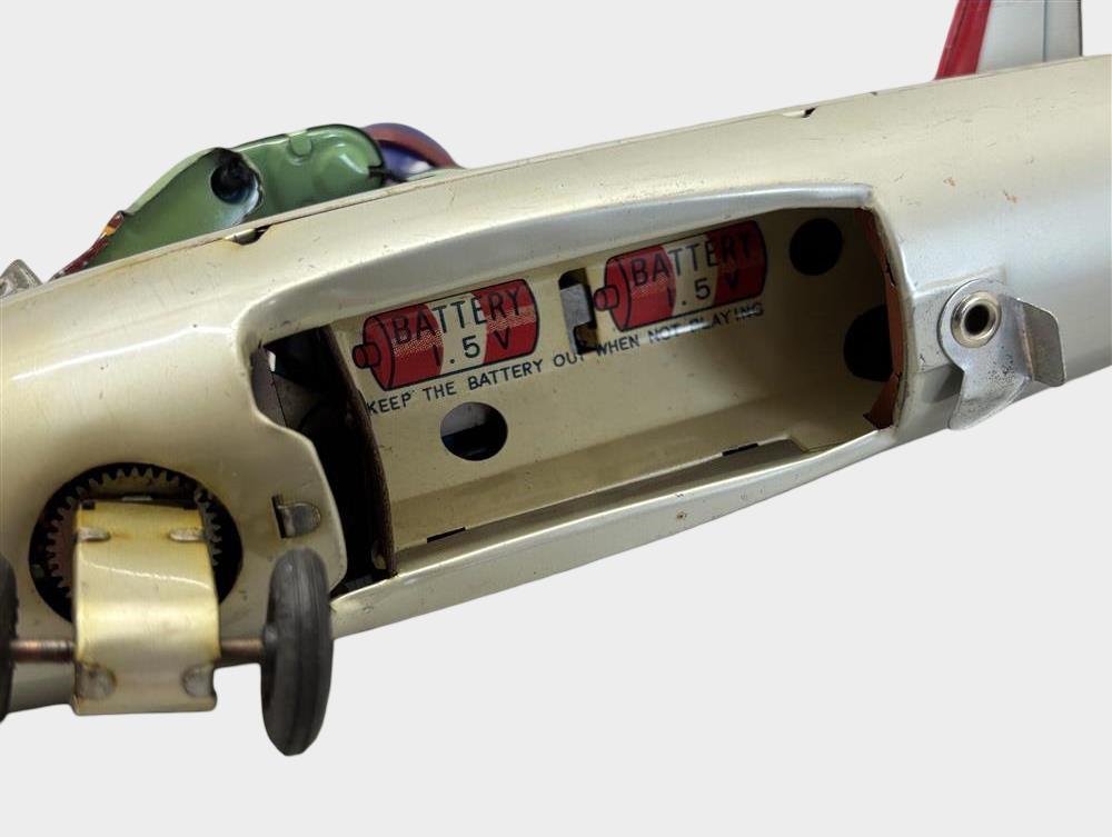 T.N. Nomura U.S.A.F. X-27 Jet Tin Airplane with Pilot — Showa Japanese Aviation Toy