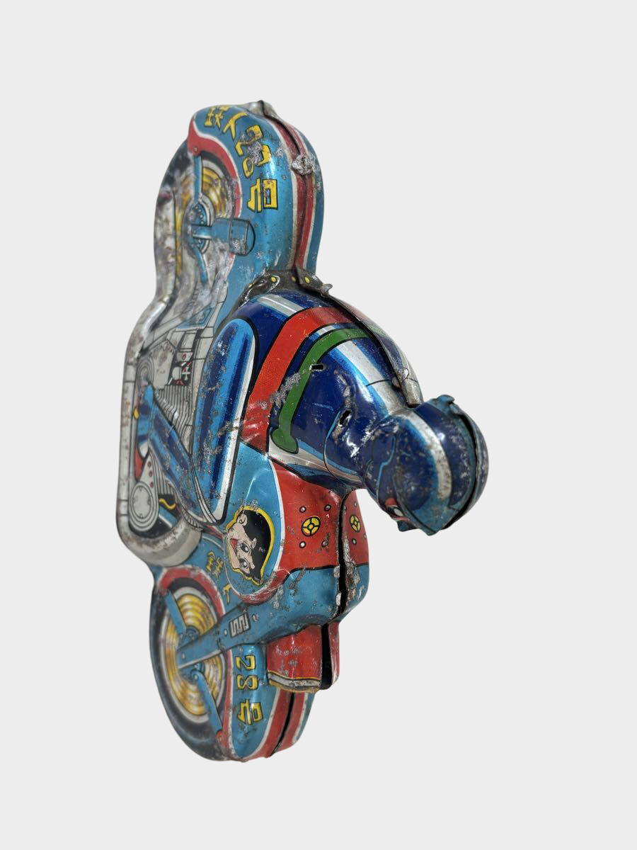Vintage Tetsujin 28-go Tin Motorcycle Toy — Showa Japanese Tinplate