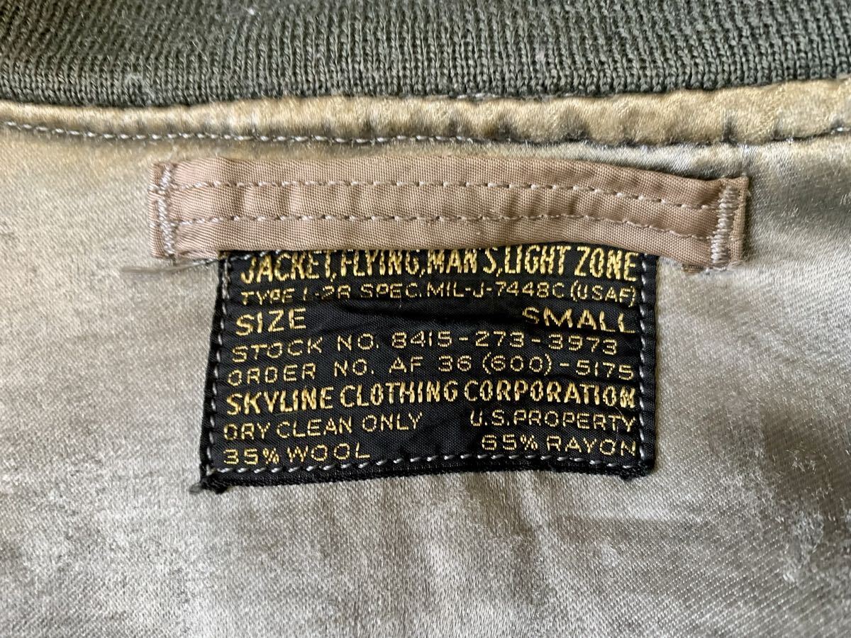 Vintage USAF L-2B Flight Jacket Skyline Clothing MIL-J-7448C Early Nylon Military Jacket Small Original