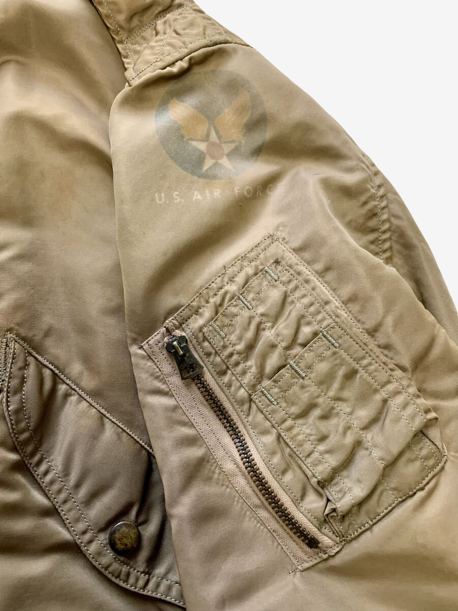 Vintage USAF L-2B Flight Jacket Skyline Clothing MIL-J-7448C Early Nylon Military Jacket Small Original
