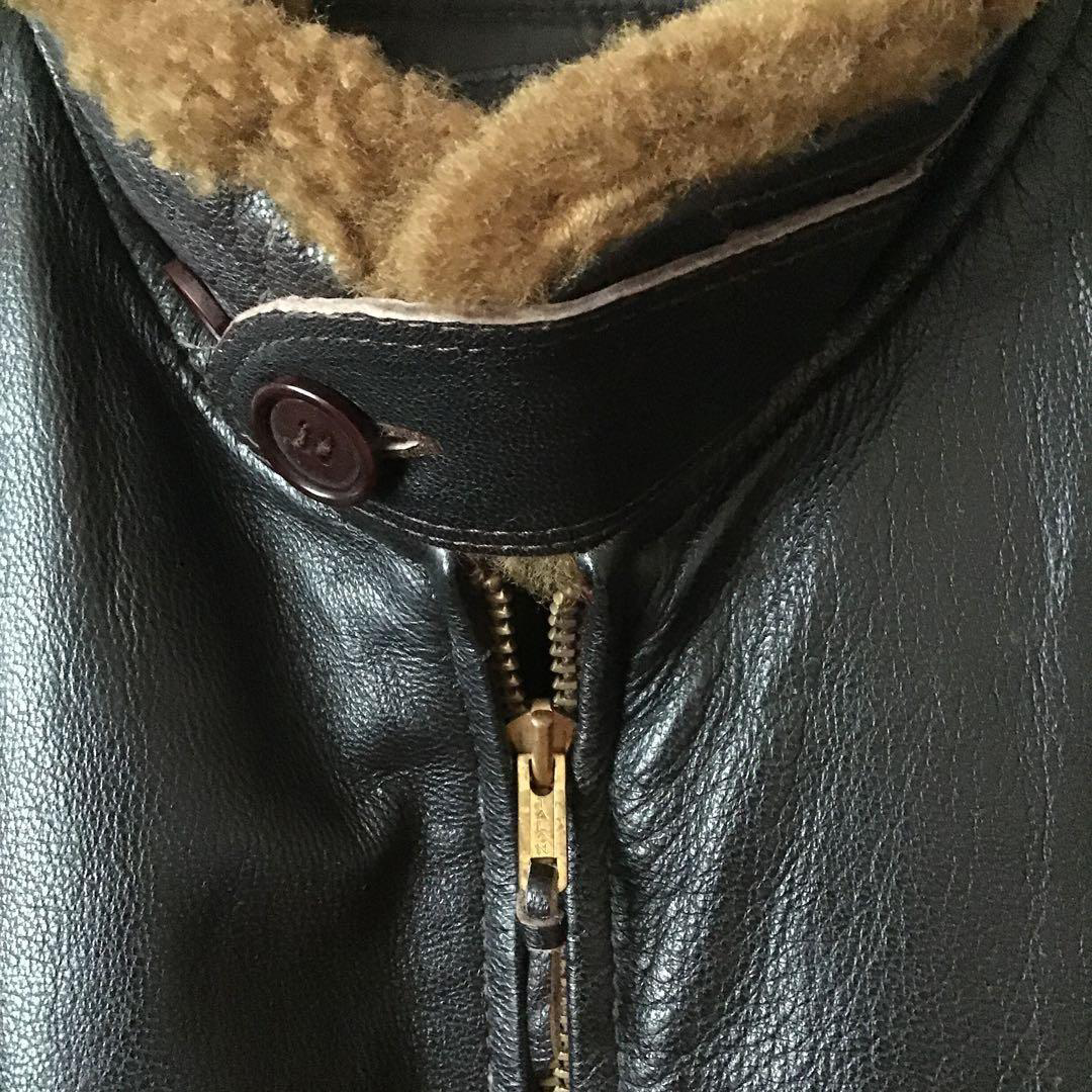 Vintage USN G-1 Flight Jacket Cassie Come Home Back Painted Naval Leather Jacket Bar TALON Size 38