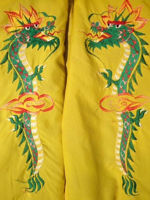 Vintage Vietnam Tour Souvenir Sukajan Jacket Yellow Reversible US Army Embroidered Korea 1969 1970
