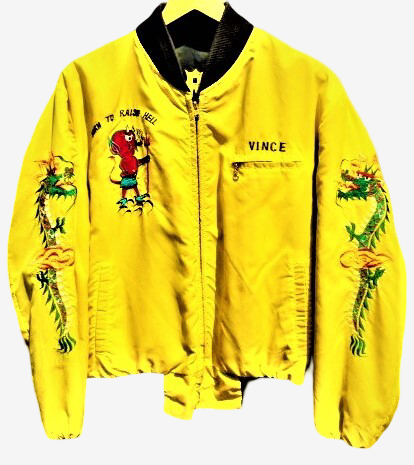 Vintage Vietnam Tour Souvenir Sukajan Jacket Yellow Reversible US Army Embroidered Korea 1969 1970