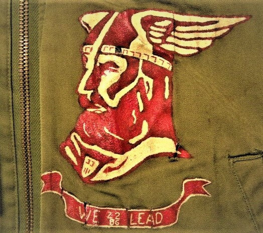Vintage WWII B-15 Flight Jacket USAAF Hand Painted Squadron Art Military Bomber