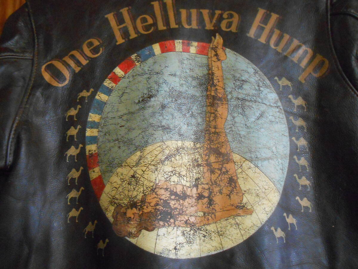 WW2 WWII A2 Flight Jacket Hump Art ATC CBI Theater Air Transport Command Vintage Leather Bomber Jacket Rare