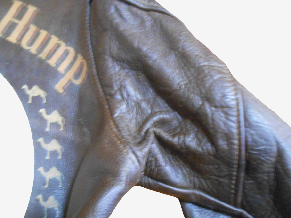 WW2 WWII A2 Flight Jacket Hump Art ATC CBI Theater Air Transport Command Vintage Leather Bomber Jacket Rare