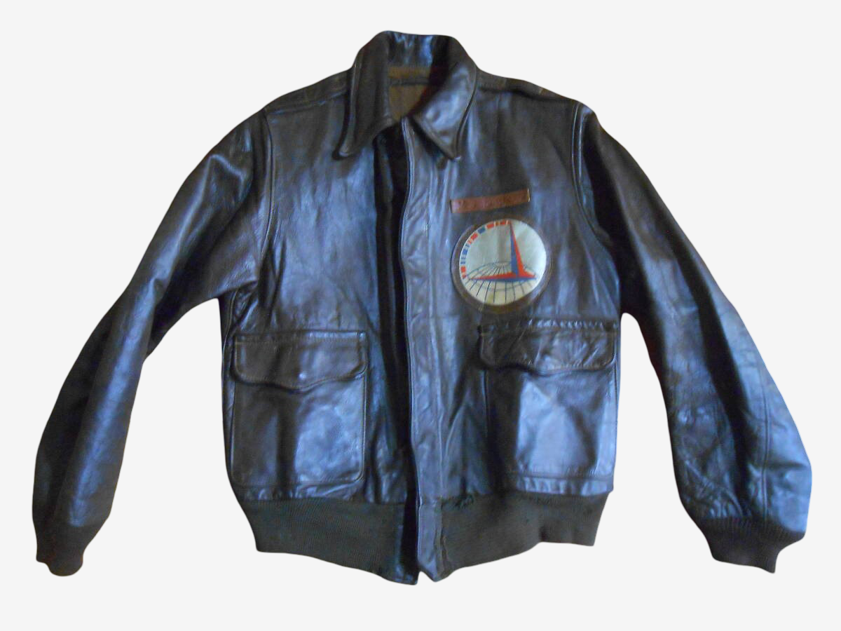 WW2 WWII A2 Flight Jacket Hump Art ATC CBI Theater Air Transport Command Vintage Leather Bomber Jacket Rare