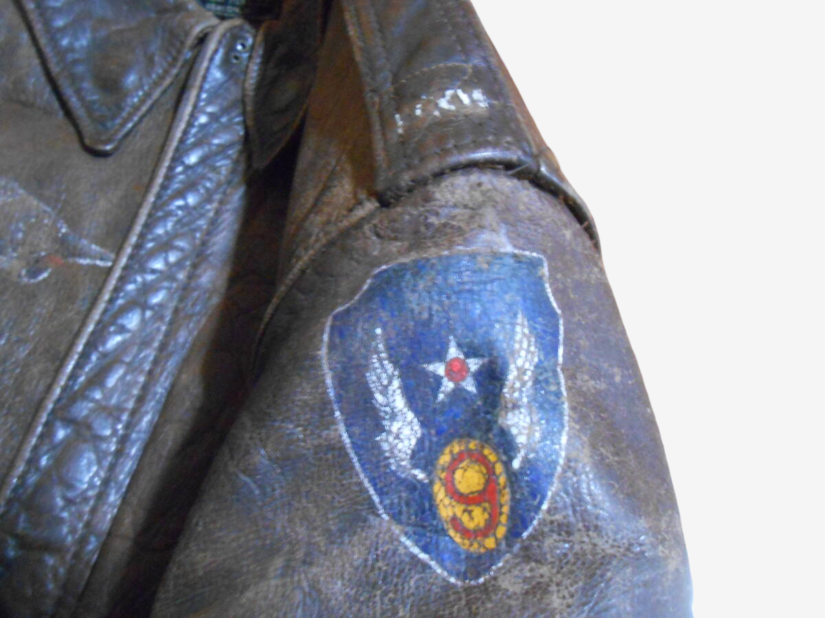 WW2 Aero A2 Flight Jacket B26 Marauder Bombardier Painted 9th Air Force Vintage USAAF Leather Jacket Rare