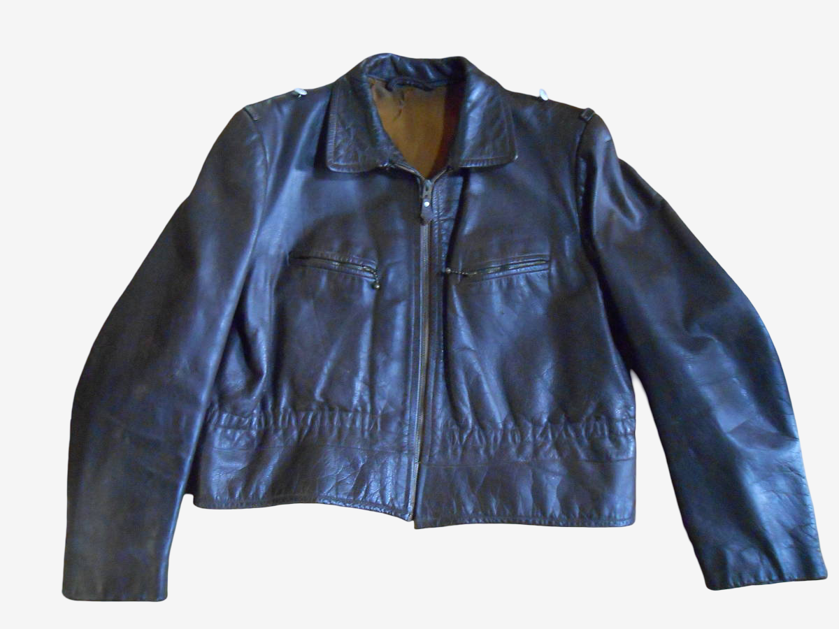 WW2 WWII German Luftwaffe Attributed Leather Flight Jacket Private Purchase Brown Zip Front Aviation Jacket Rare