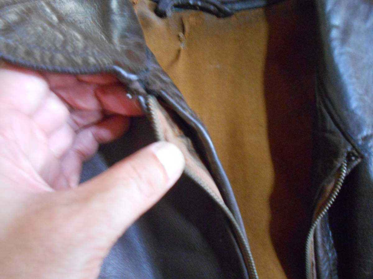 WW2 WWII German Luftwaffe Attributed Leather Flight Jacket Private Purchase Brown Zip Front Aviation Jacket Rare