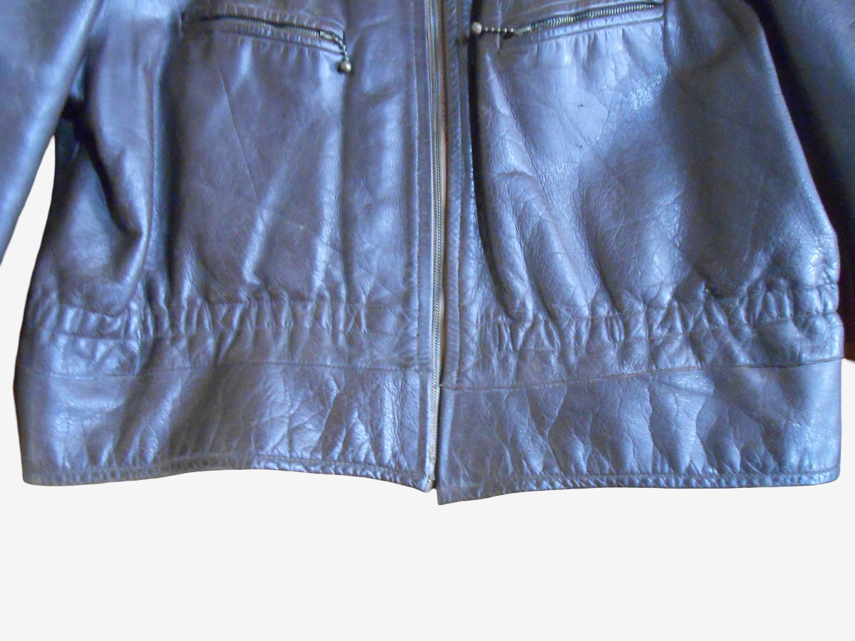 WW2 WWII German Luftwaffe Attributed Leather Flight Jacket Private Purchase Brown Zip Front Aviation Jacket Rare