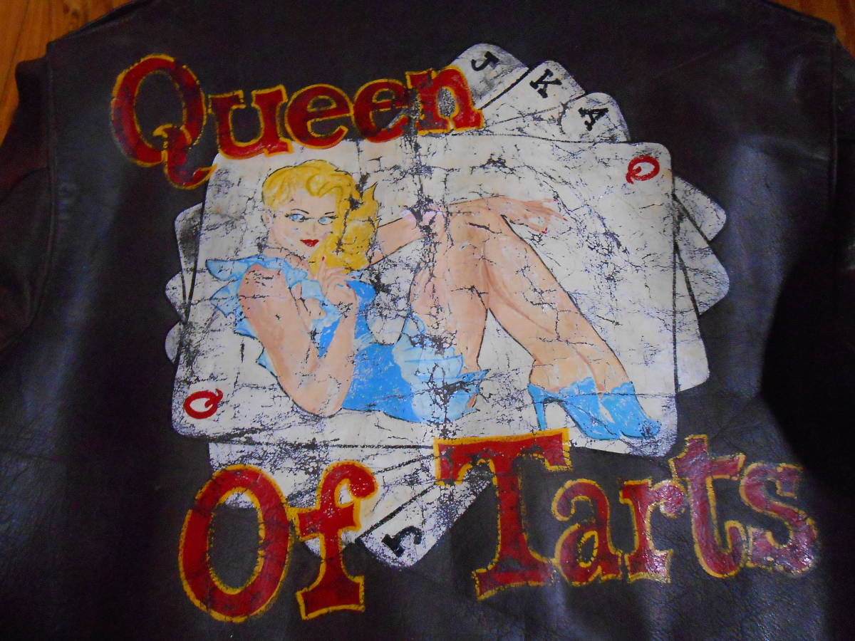 Vintage WWII WW2 A-2 Flight Jacket Poughkeepsie Horsehide Queen Of Tarts Pin Up Painted Varnished