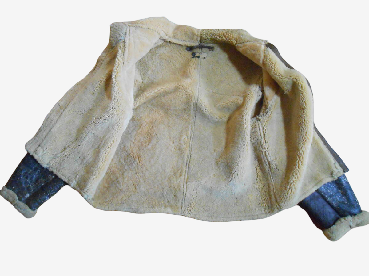 WWII D-1 Type Shearling Flight Jacket with Korean War Blood Chit, Reinforced Sleeves, Talon Zip, US 40