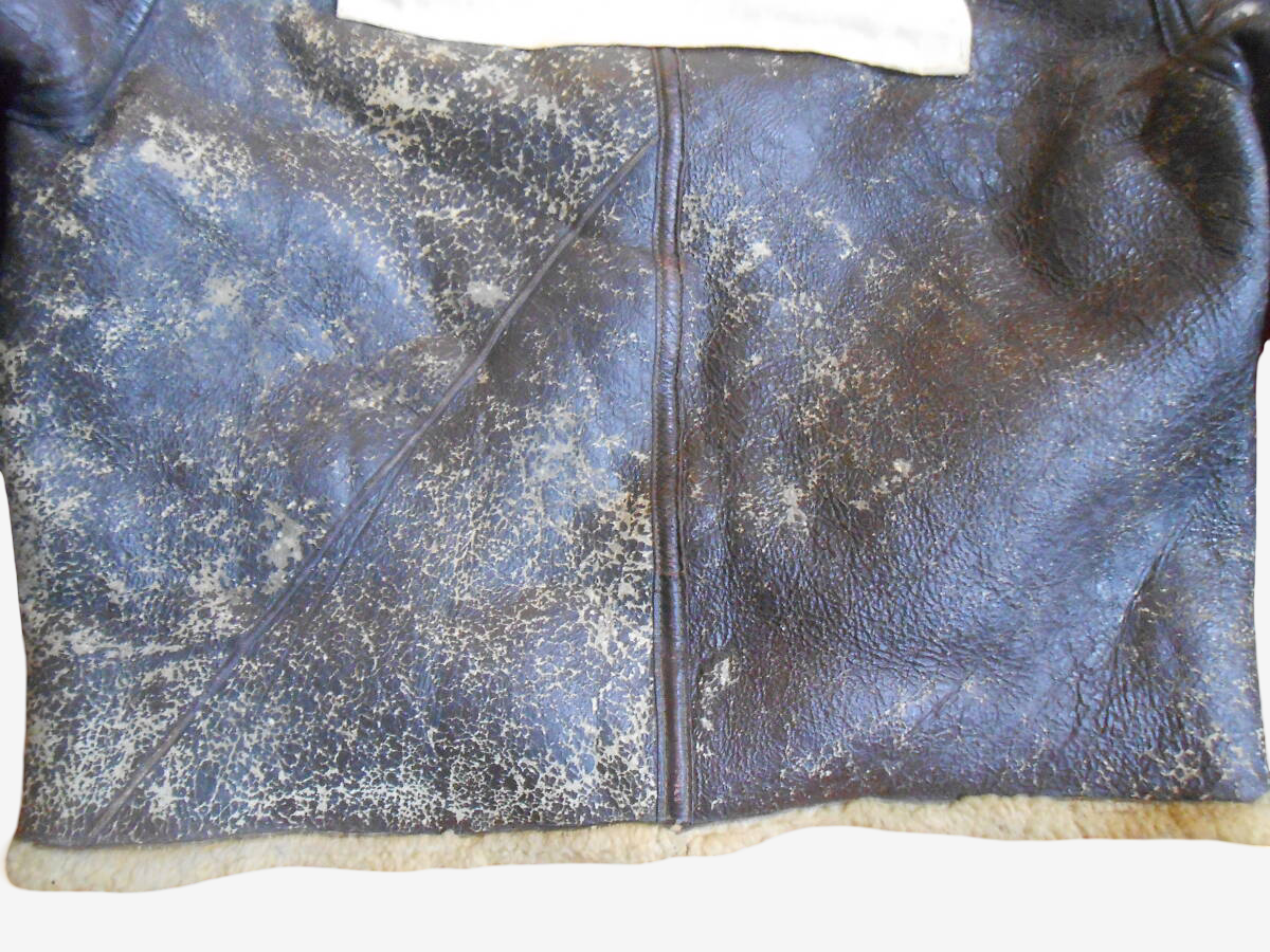 WWII D-1 Type Shearling Flight Jacket with Korean War Blood Chit, Reinforced Sleeves, Talon Zip, US 40