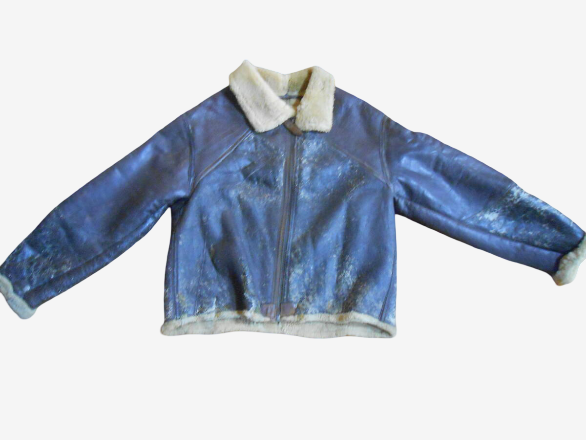 WWII D-1 Type Shearling Flight Jacket with Korean War Blood Chit, Reinforced Sleeves, Talon Zip, US 40