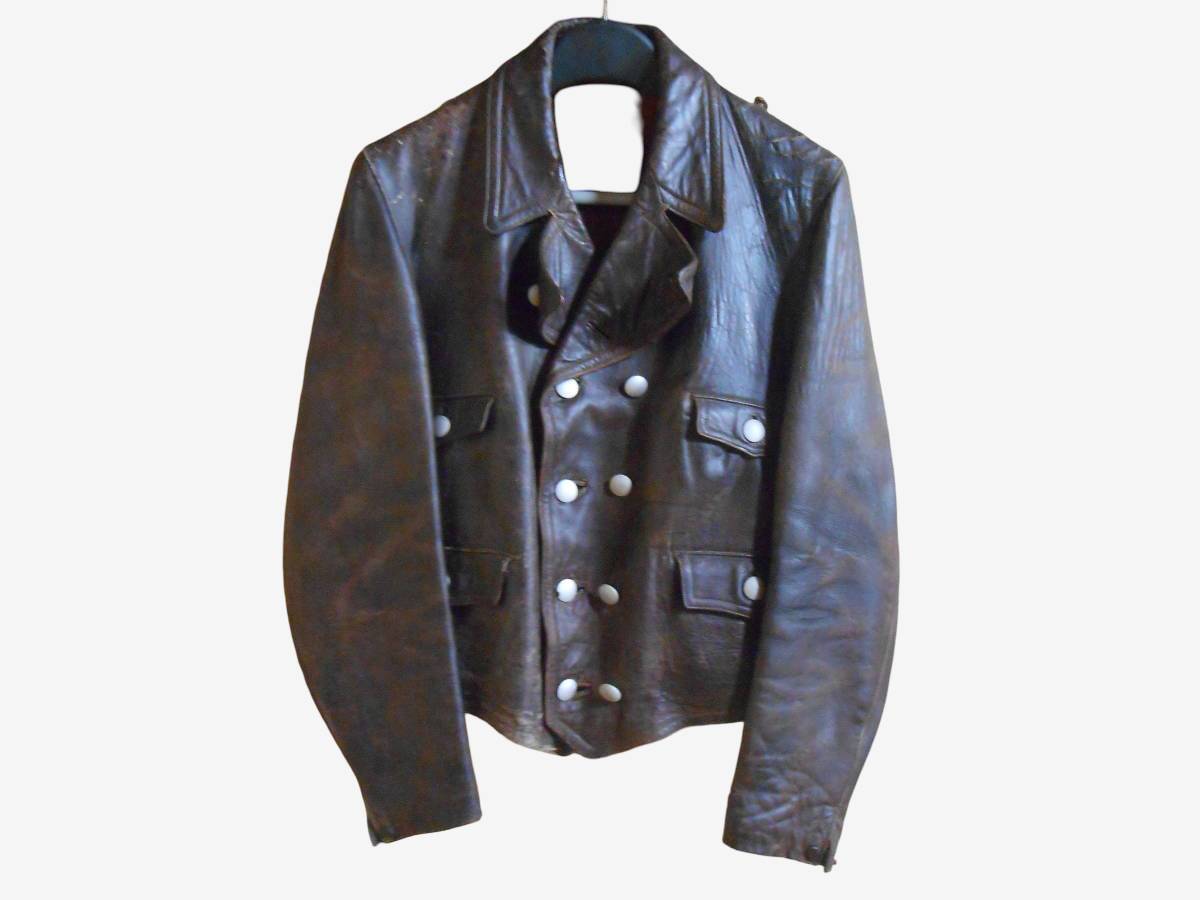 WWII German Luftwaffe Leather Flight Jacket Private Purchase Aviator Coat Kid Leather Vintage