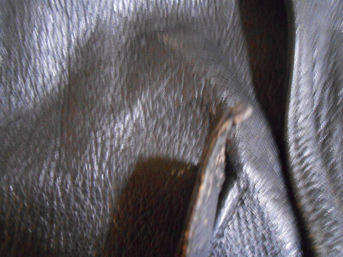 WW2 WWII Luftwaffe Attributed Black Leather Flight Jacket Heavy Buffalo Hide German Private Purchase Jacket