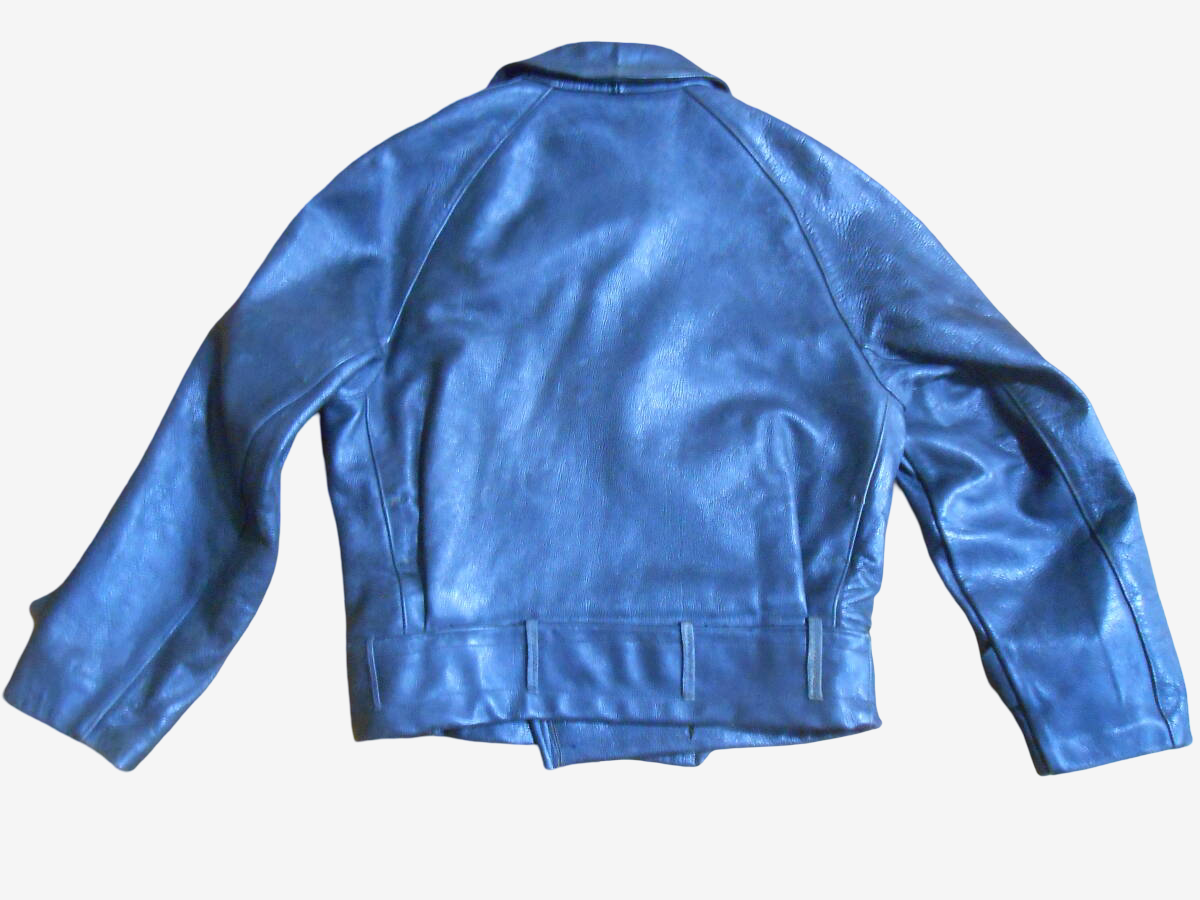 WW2 WWII Luftwaffe Attributed Black Leather Flight Jacket Heavy Buffalo Hide German Private Purchase Jacket