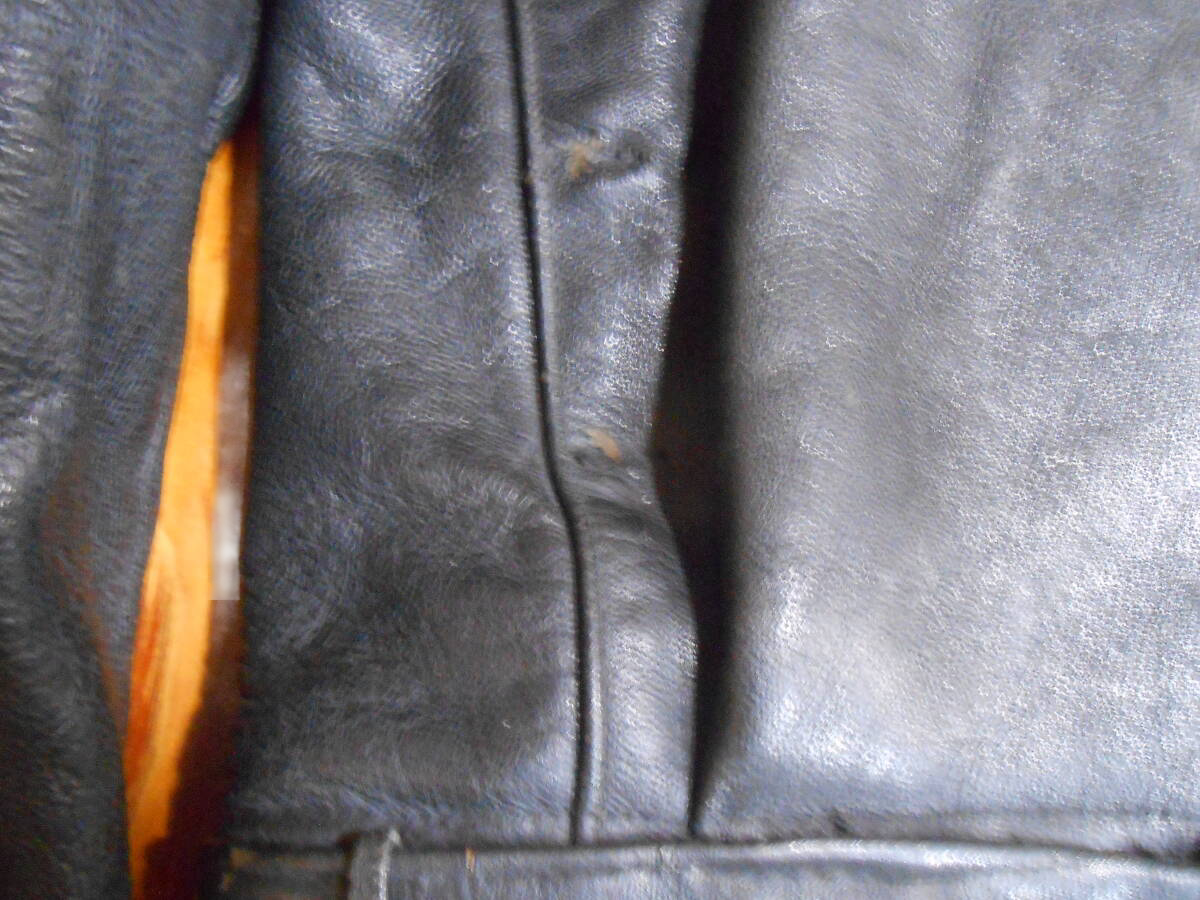 WW2 WWII Luftwaffe Attributed Black Leather Flight Jacket Heavy Buffalo Hide German Private Purchase Jacket