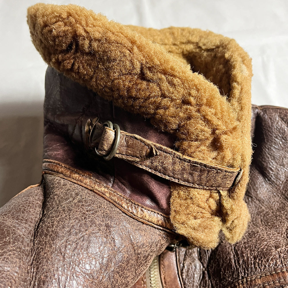 Vintage WWII WW2 RAF Irvin Flight Jacket Air Ministry Sheepskin Jacket Crown Zipper Vintage