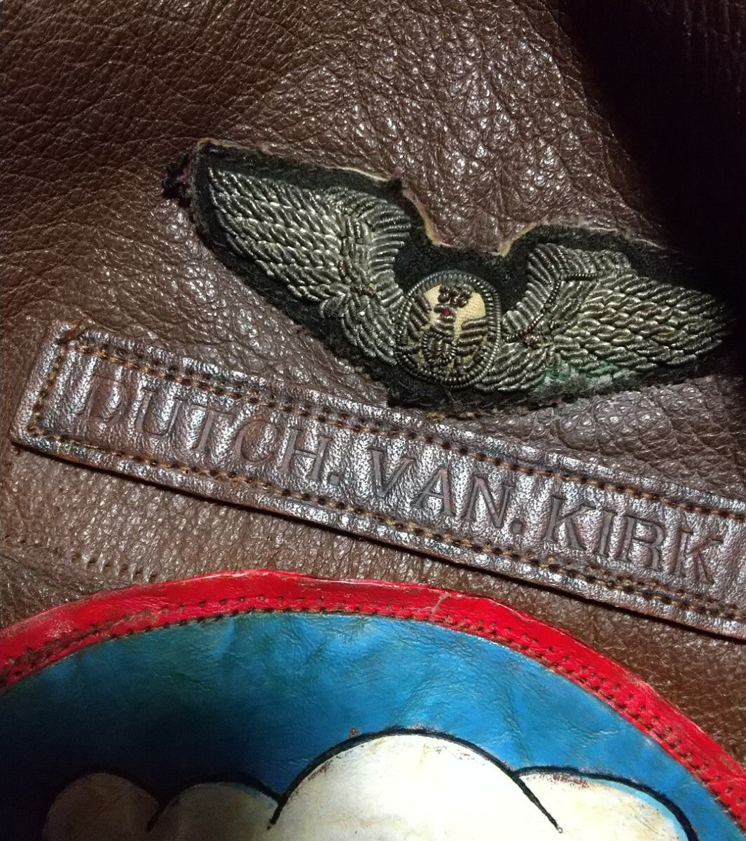 Musuem Quality WWII USAAF A-2 Flight Jacket Spiewak Van Kirk Attributed Mischief Makers Nose Art Crown Zipper Leather Size 42