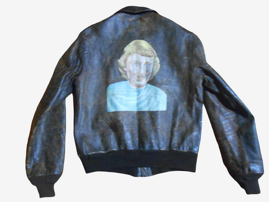 WWII WW2 A-2 Flight Jacket Bronco MFG “Okinawa 1951” Hand Painted Portrait Korean War USAF Leather Artifact