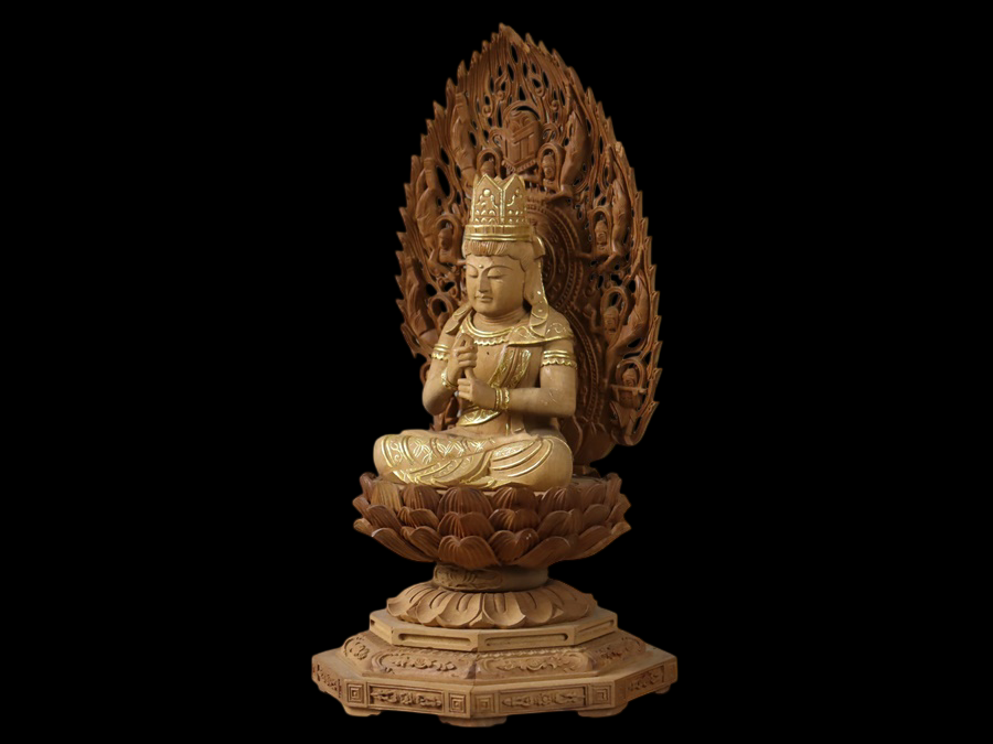 White Sandalwood Dainichi Nyorai (Mahavairocana) — Attributed to Arima Raitai — Tomobako