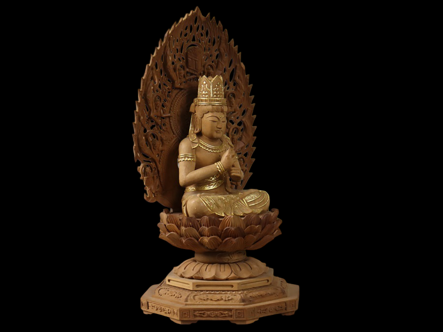 White Sandalwood Dainichi Nyorai (Mahavairocana) — Attributed to Arima Raitai — Tomobako