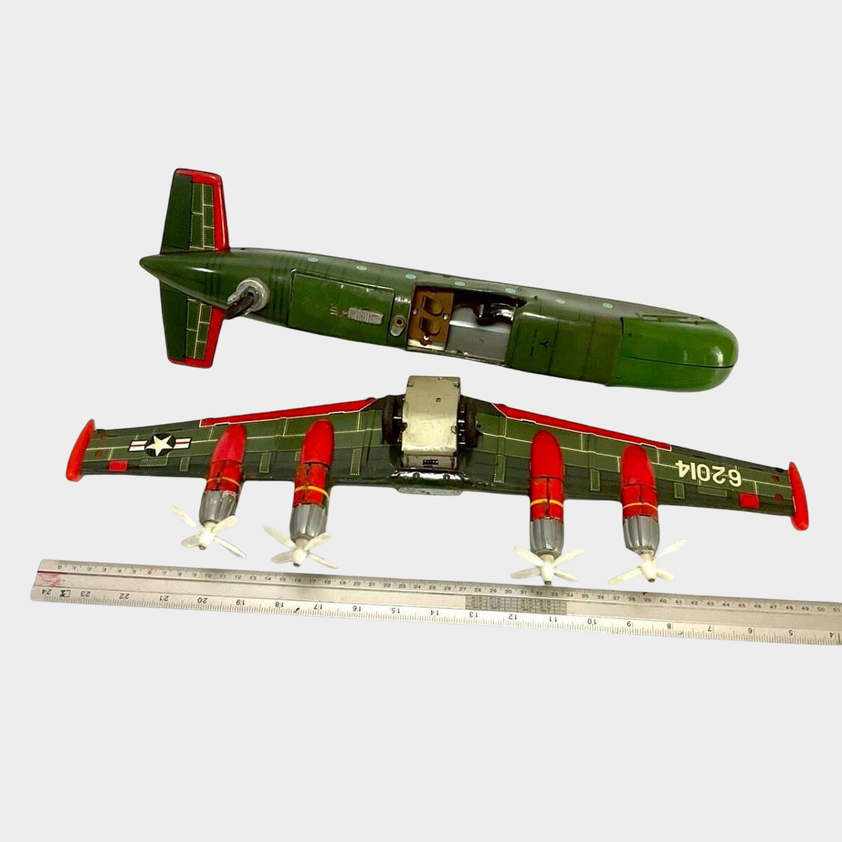 Yonezawa Toy Large MATS U.S. Air Force Transport Plane | 1960s Battery Operated Tin Aircraft, Showa Era