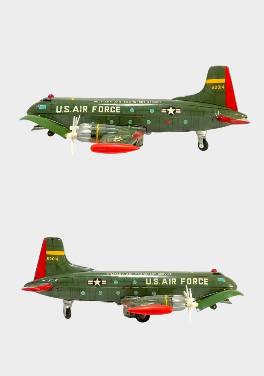 Yonezawa Toy Large MATS U.S. Air Force Transport Plane | 1960s Battery Operated Tin Aircraft, Showa Era