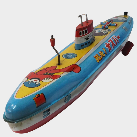Rare Yonezawa NK-14 Osper Submarine Tin Toy | Large Showa Japanese Friction Boat Vintage