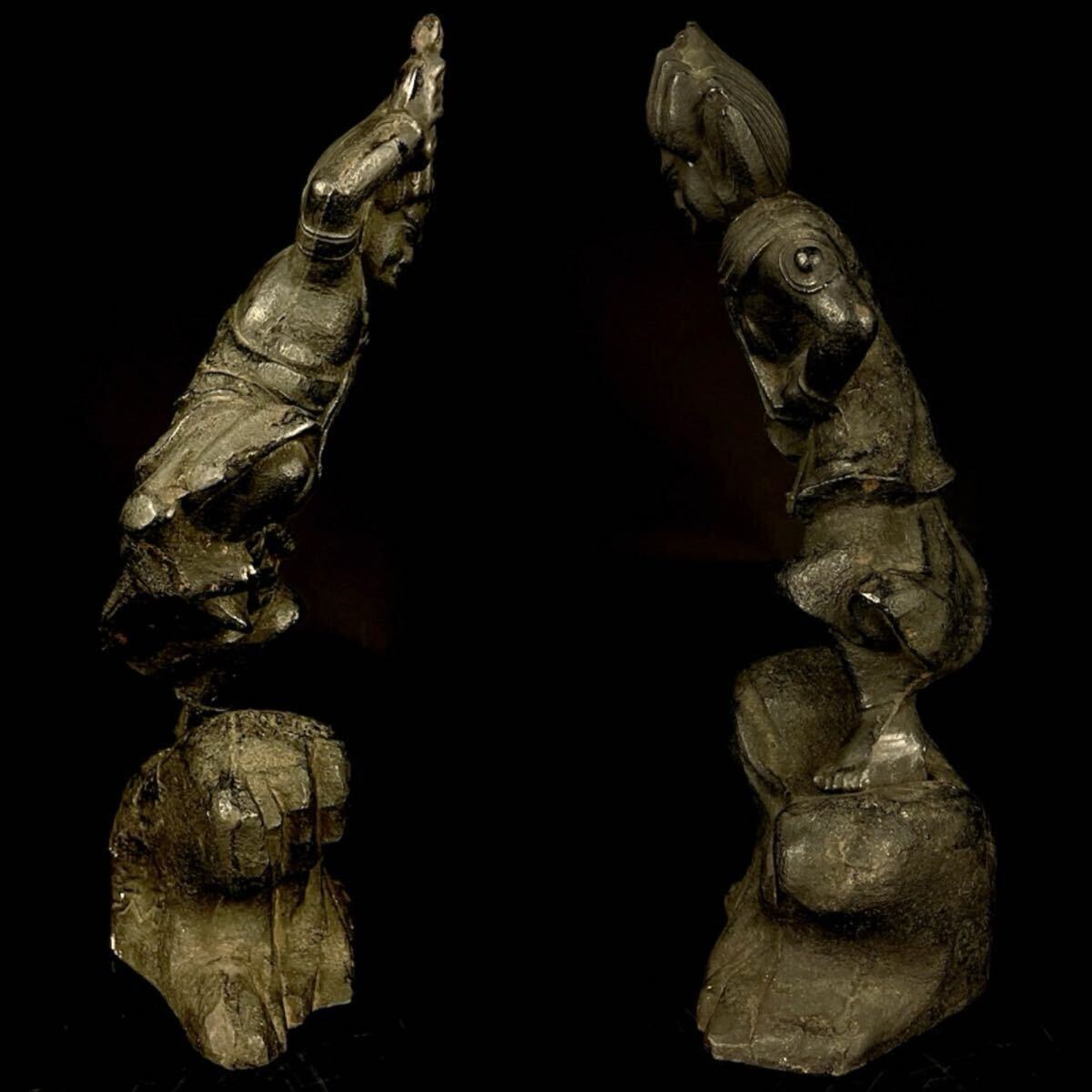 Zao Gongen (Probable) Mini Zushi Shrine Cabinet — Fierce Shugendo Mountain Guardian Icon, Edo‑period Style Votive Figure, 42cm Cabinet