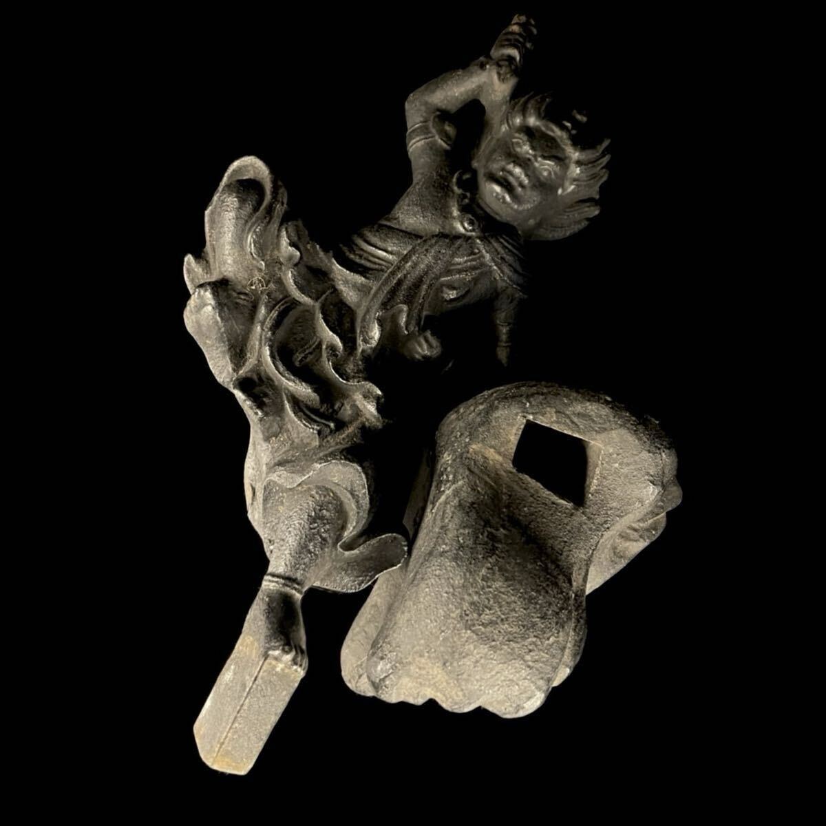 Zao Gongen (Probable) Mini Zushi Shrine Cabinet — Fierce Shugendo Mountain Guardian Icon, Edo‑period Style Votive Figure, 42cm Cabinet