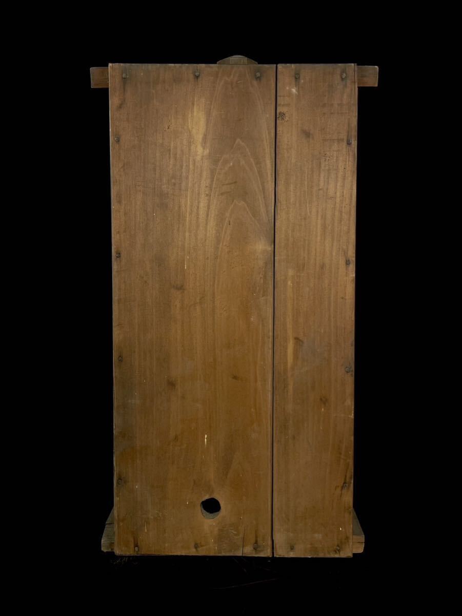 Zao Gongen (Probable) Mini Zushi Shrine Cabinet — Fierce Shugendo Mountain Guardian Icon, Edo‑period Style Votive Figure, 42cm Cabinet