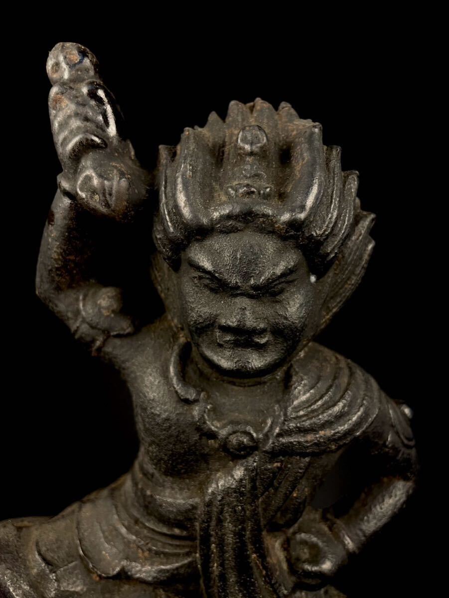 Zao Gongen (Probable) Mini Zushi Shrine Cabinet — Fierce Shugendo Mountain Guardian Icon, Edo‑period Style Votive Figure, 42cm Cabinet