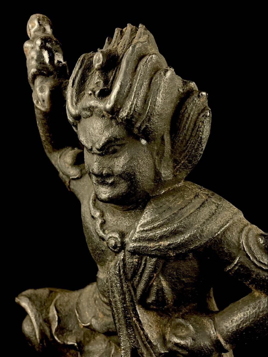 Zao Gongen (Probable) Mini Zushi Shrine Cabinet — Fierce Shugendo Mountain Guardian Icon, Edo‑period Style Votive Figure, 42cm Cabinet