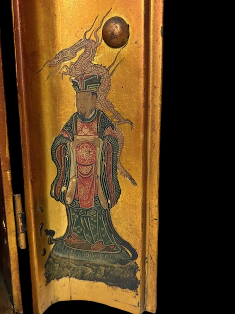 Giltwood Zushi Shrine with Wooden Kannon Bosatsu | Gilded Interior, Edo–Meiji Period | Japanese Buddhist Altar Sculpture