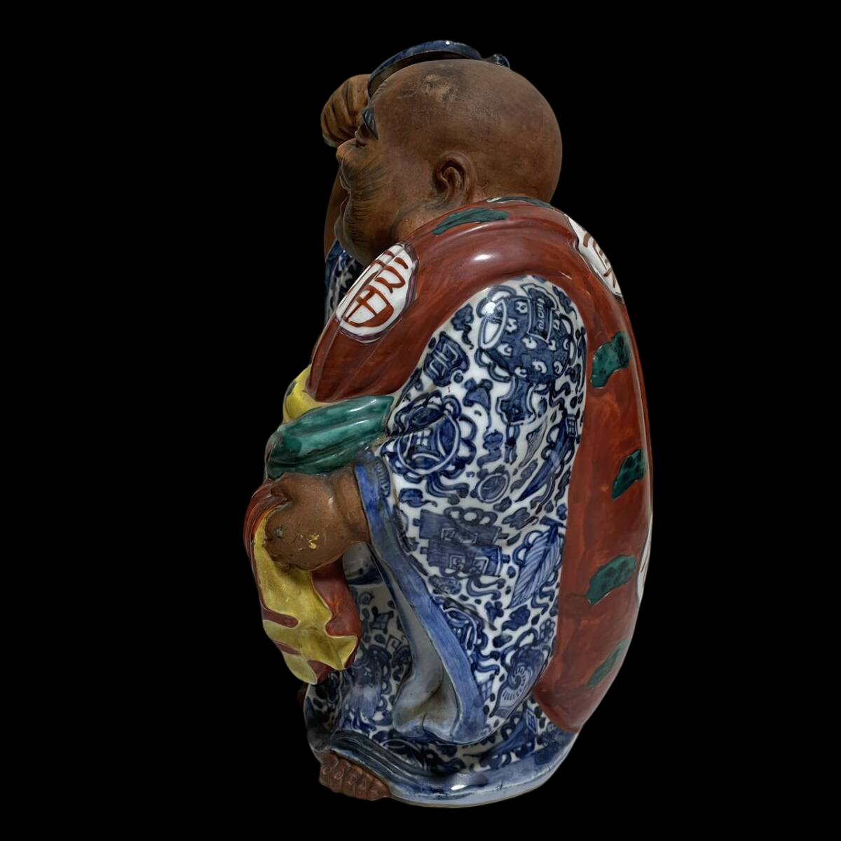 Monumental Kutani Ware Hotei Sama Buddha Figure Statue | Seven Gods of Fortune | Ceramic Sculpture