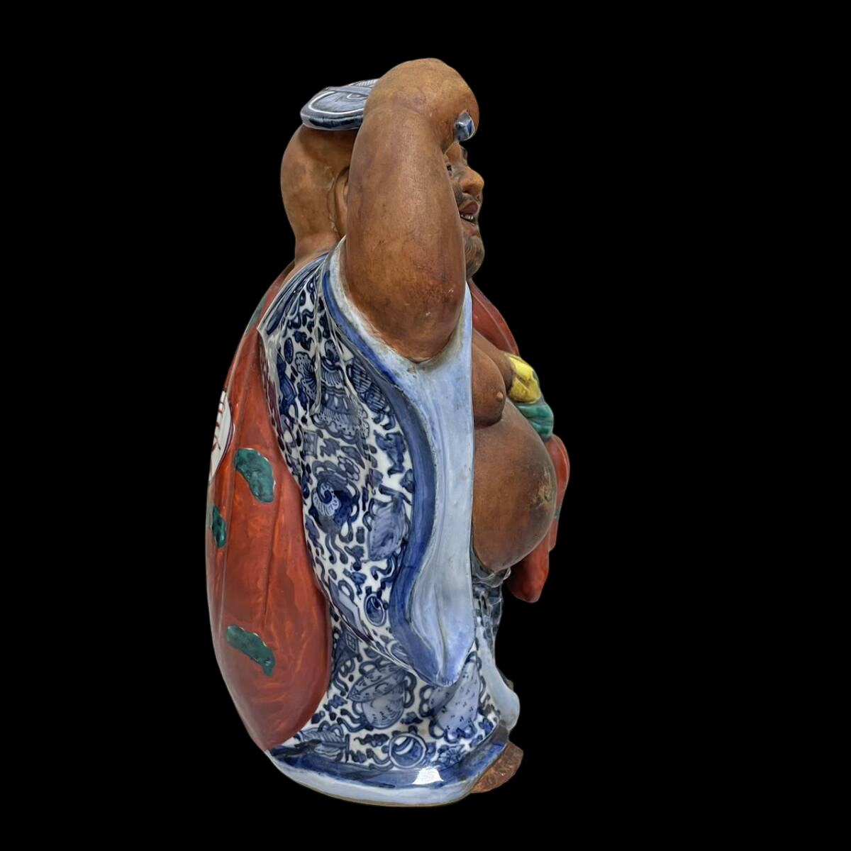 Monumental Kutani Ware Hotei Sama Buddha Figure Statue | Seven Gods of Fortune | Ceramic Sculpture