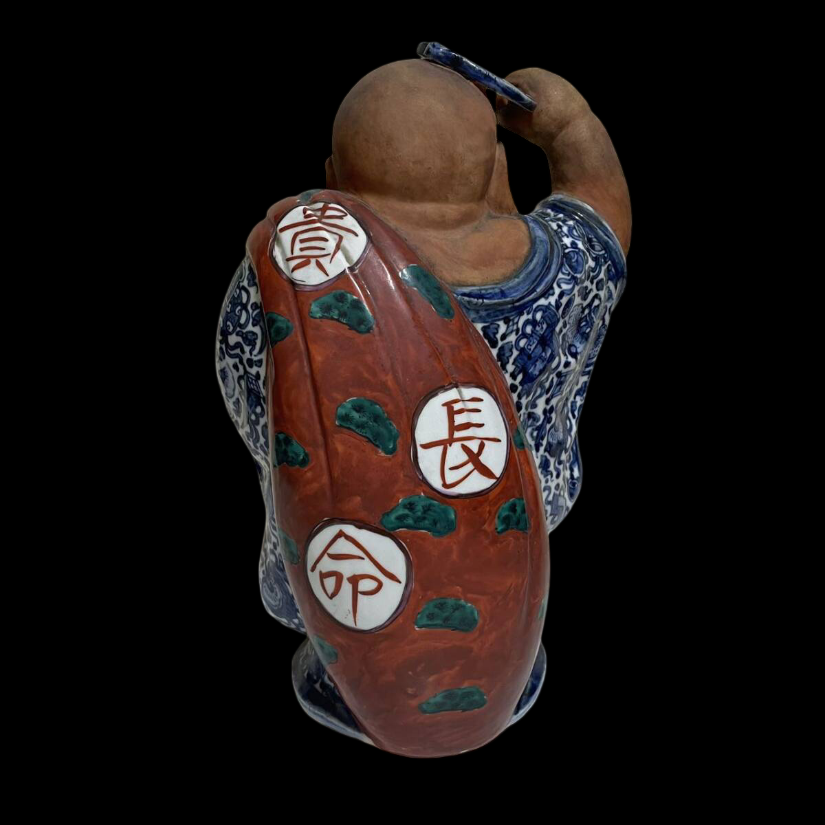 Monumental Kutani Ware Hotei Sama Buddha Figure Statue | Seven Gods of Fortune | Ceramic Sculpture