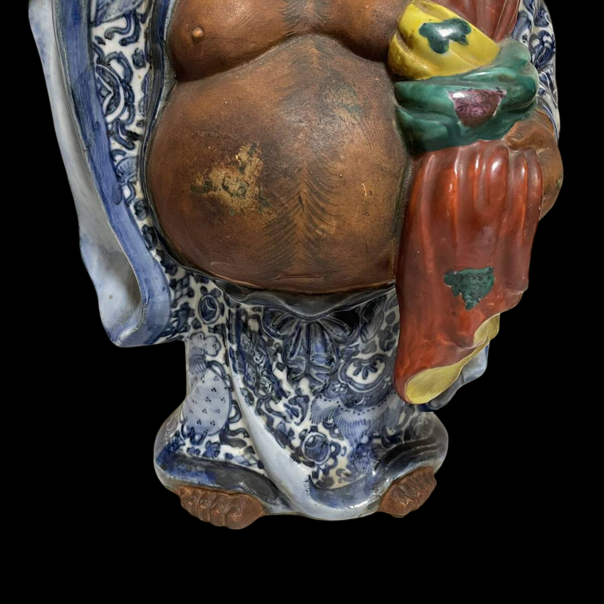 Monumental Kutani Ware Hotei Sama Buddha Figure Statue | Seven Gods of Fortune | Ceramic Sculpture