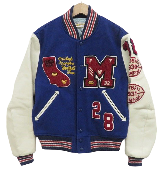 The Real McCoy’s × Disney Mickey Mouse Full Decoration Leather Sleeve Stadium Jacket Limited 300 (Size M)