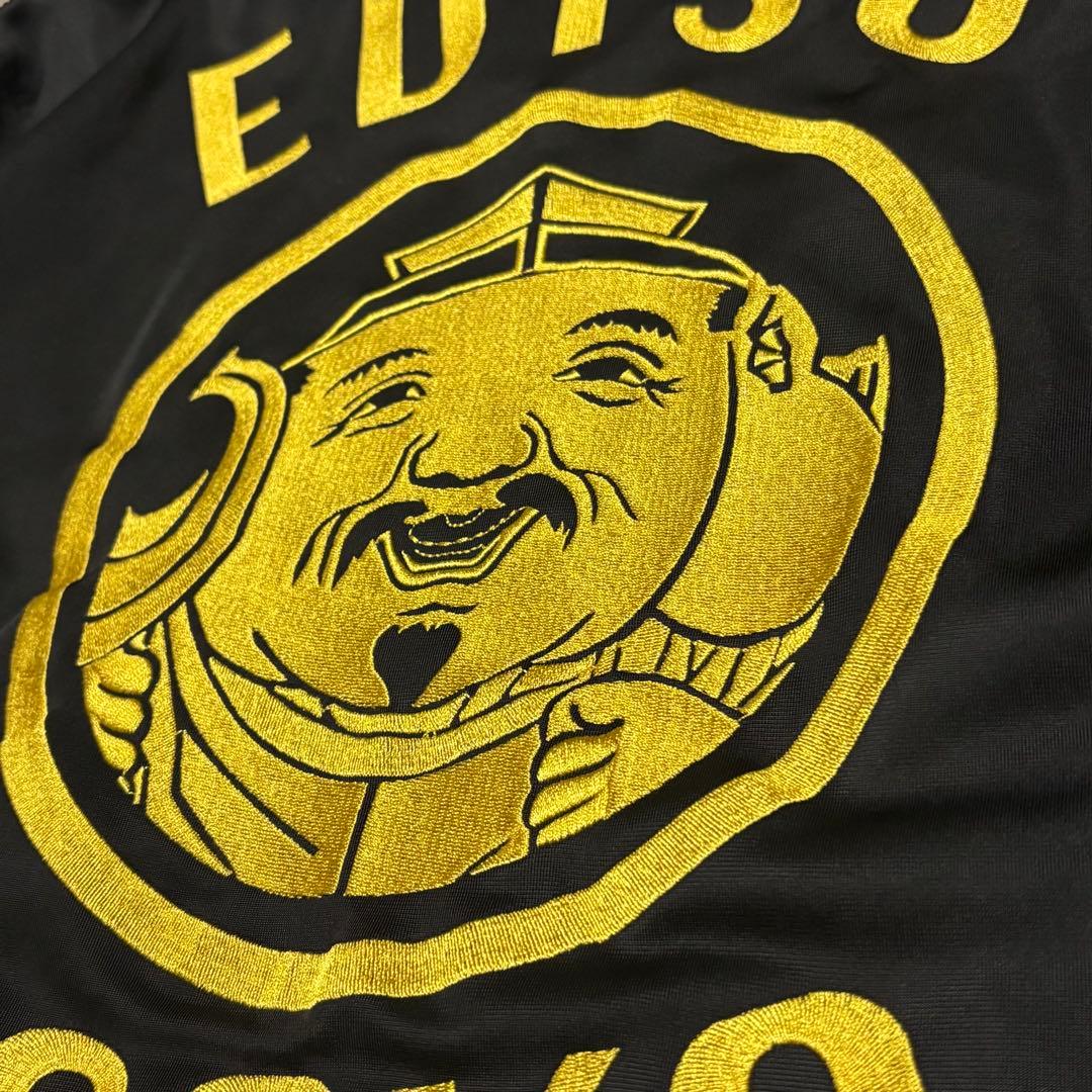 EVISU YAMANE Ebisu Osaka Japan Kamon Track Jacket Black Gold Embroidery Size M | Rare Japanese Streetwear