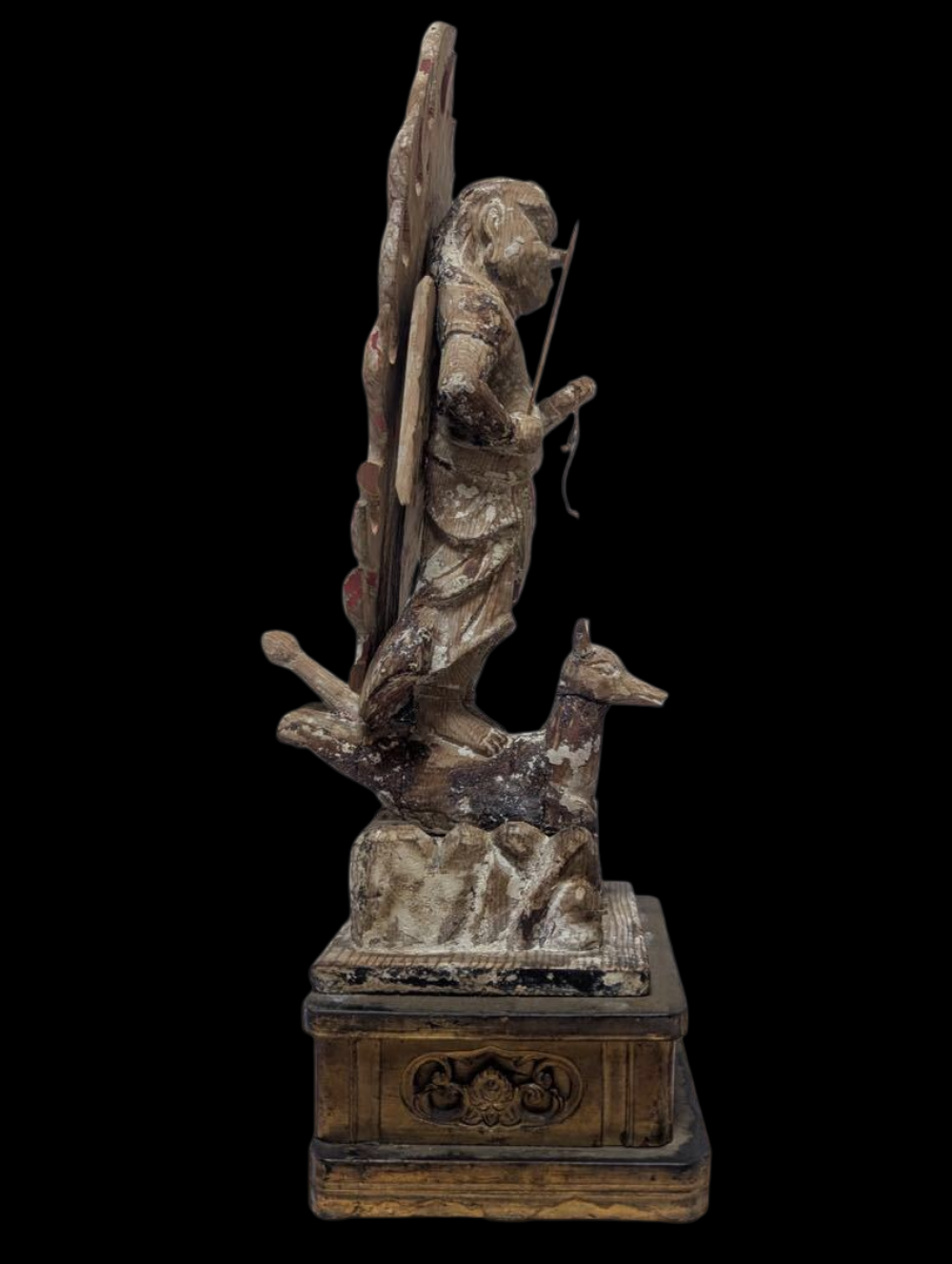 Muromachi Period Wooden Bishamonten Statue | Standing Tamonten | Early Buddhist Guardian Sculpture 33cm